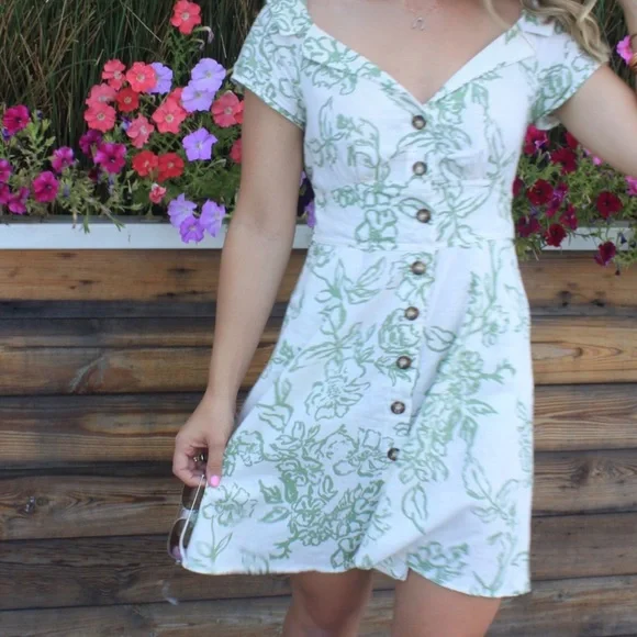 free people green floral dress Sleeveless Golf Dress | Built-In Shorts & Moisture-Wick main image 0